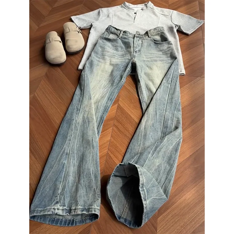 

Men's Ripped Lightning Pattern Jeans, Straight Loose Fit, American High Street Vibe Pants, Trendy Brand, Rugged And Stylish,