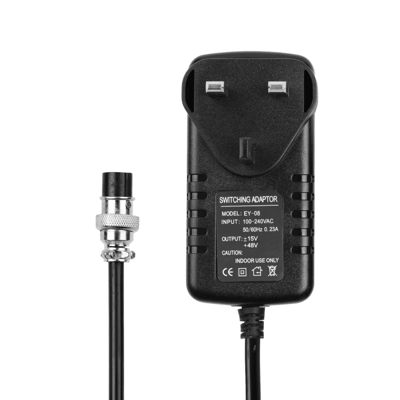 FJ-18 Mixer Power Adapter 15V230mA Universal Four-pin Round Head Interface for 16 Channels or Less Mixer Replacement Accessories