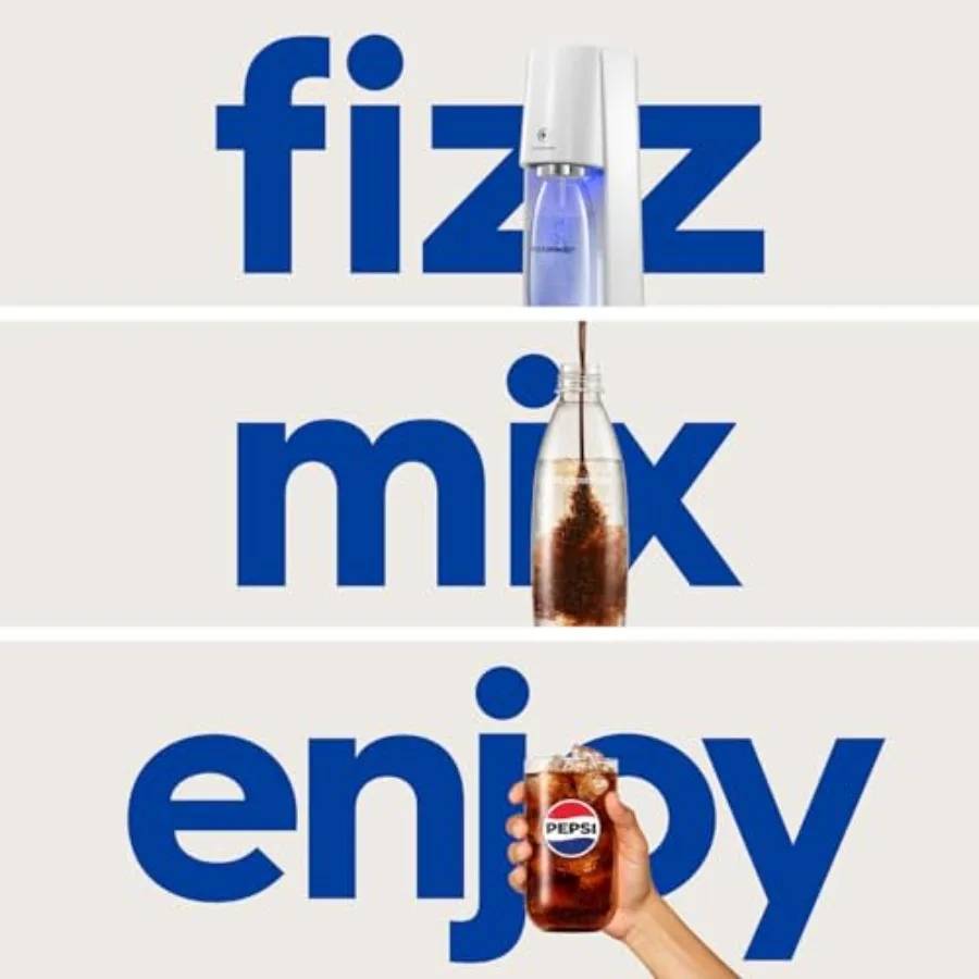 SodaStream - مجموعة أدوات صانع الصودا E-TERRA المكونة من 3 مستويات كربونات أوتوماتيكية تتضمن 1x أسطوانة ثاني أكسيد الكربون 1 × 32 أونصة سائلة آمنة للاستخدام في غسالة الأطباق #2