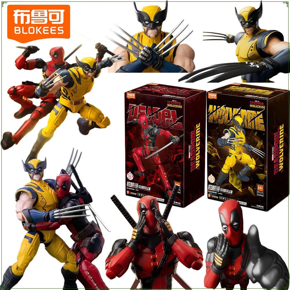 

New BLOKEES Genuine Deadpool Wolverine Action Figures Champion Class Collect Figurines Desktop Ornament Model Toys Fans Gifts