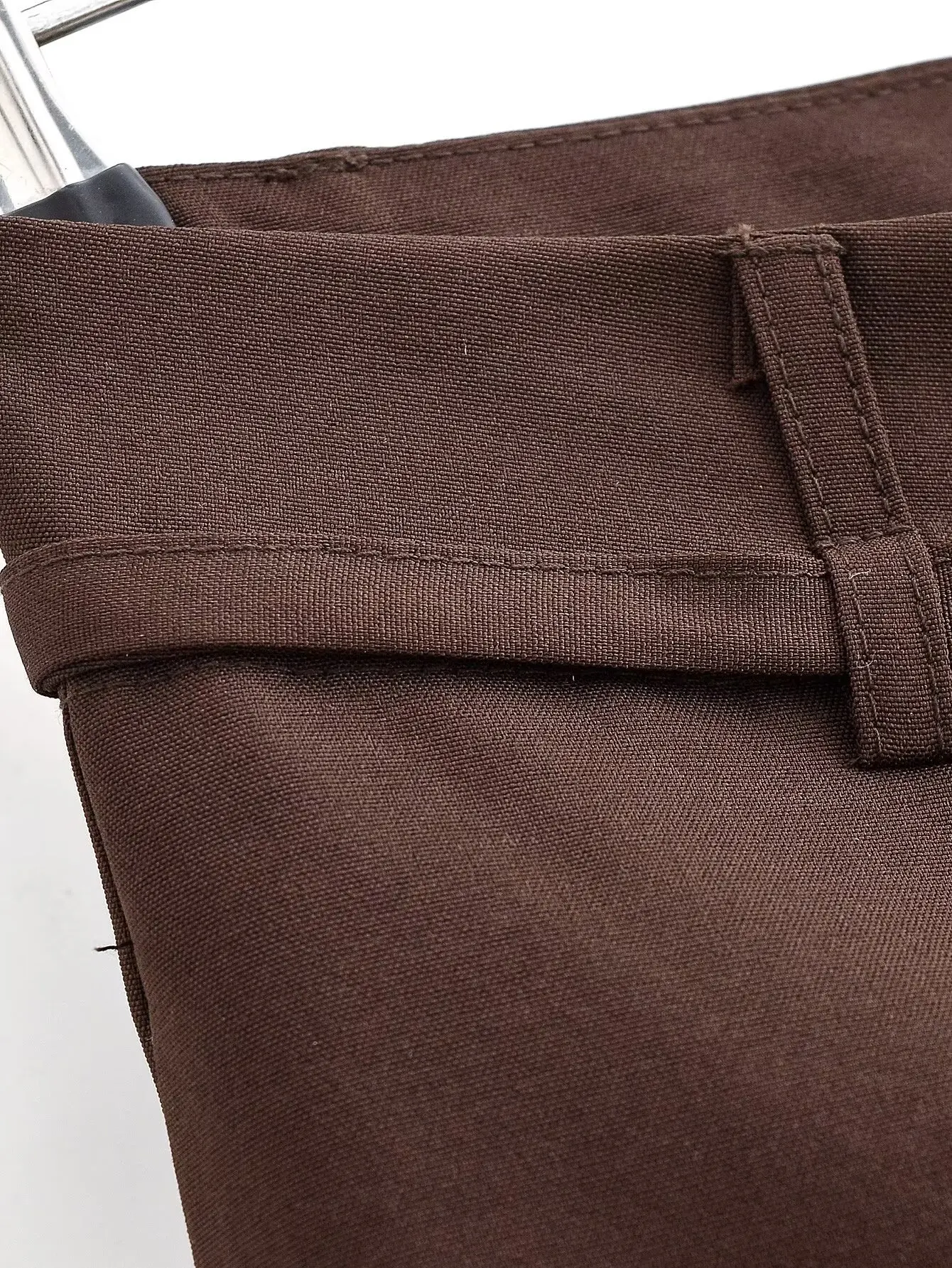 Pantalon taille haute décontractée avec fermeture éclair, couleur unie, rétro, coupe ample, longueur cheville, jambes larges, nouvelle mode automne/hiver