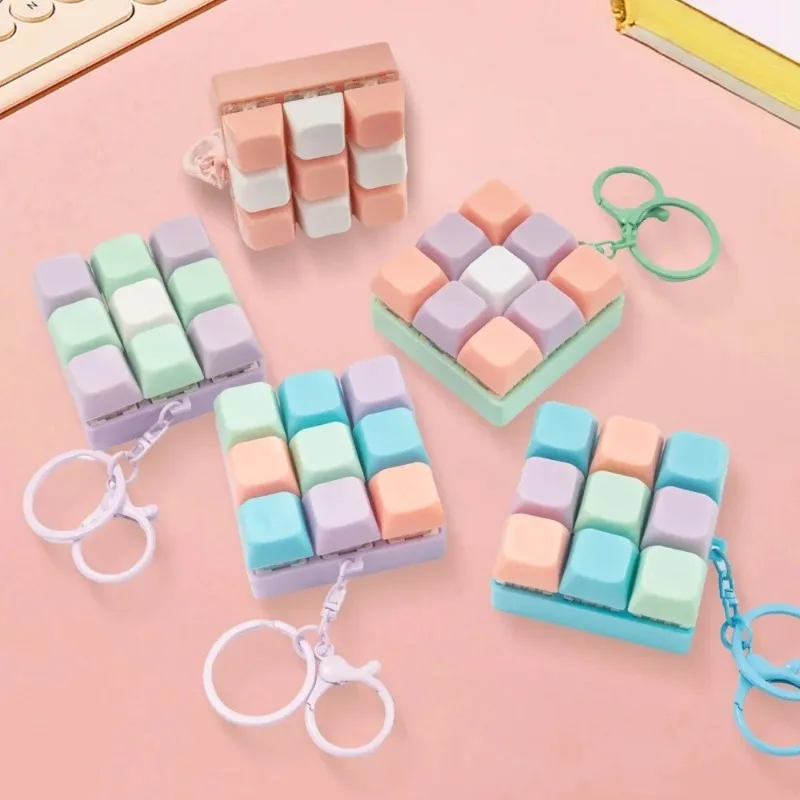 Nine-key Tetris Fingertip Pressing Key Keychain Adult Stress-relieving Finger Keyboard Game Key Chain Stress-relieving Magic Toy