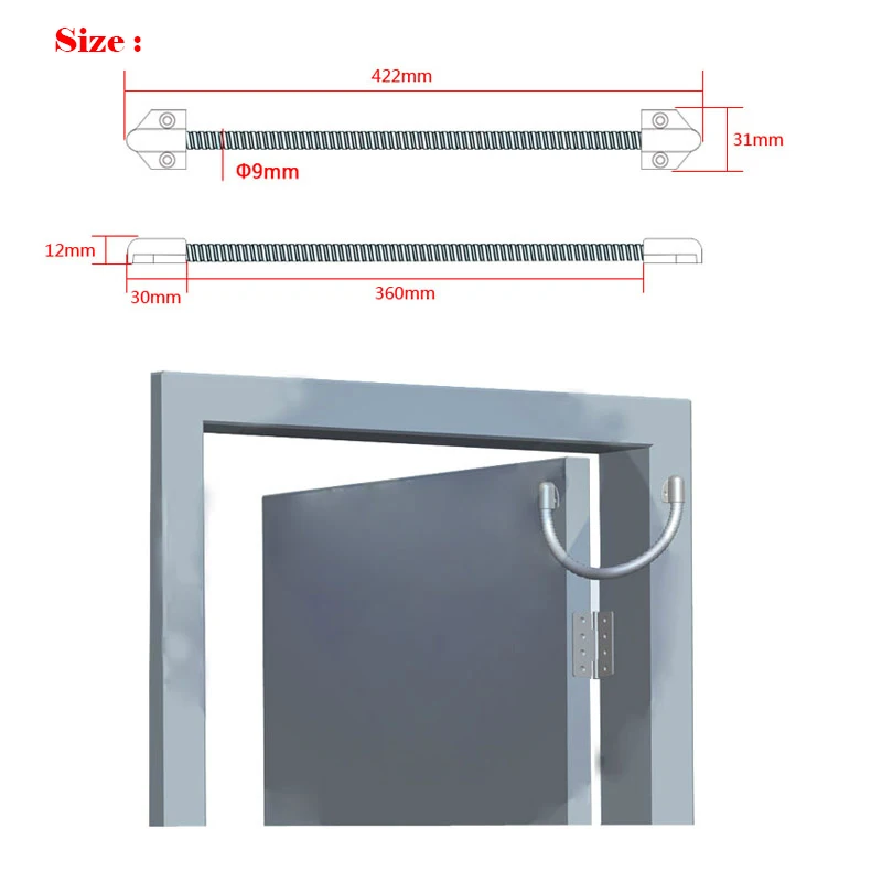 Door Loop with Zinc Alloy Head Exposed Armored Door Cord Wire Pass Protector Wire Flexible