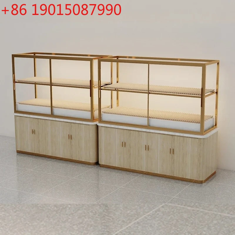 

Bread Cabinet Bread Display Cabinet Curved Glass Log Wind Japanese Nakajima Cabinet Multi-layer Display Shelf