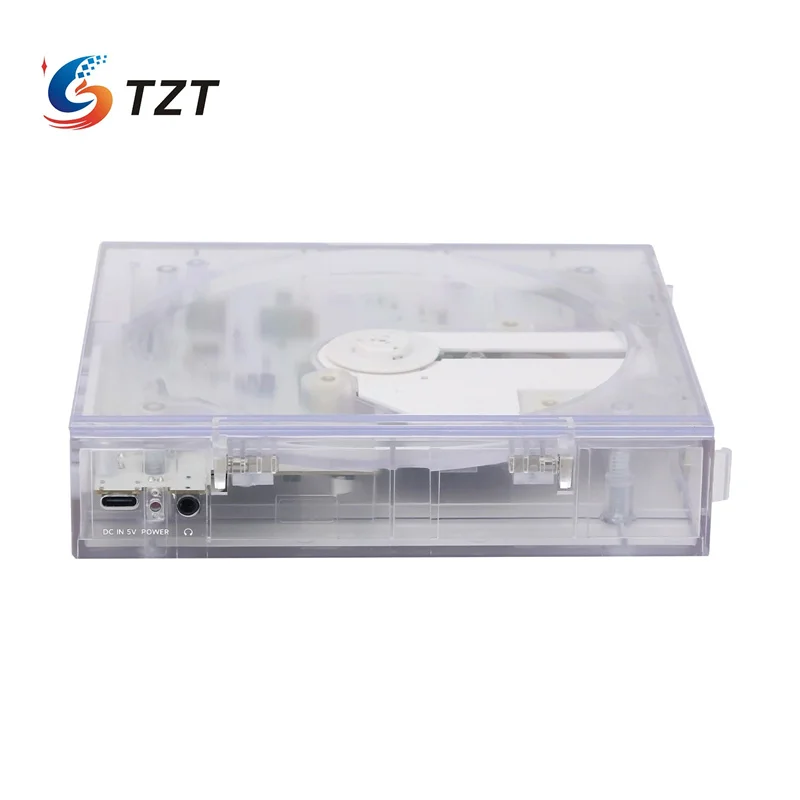 TZT الأبيض TINYL سبليت 3 في 1 HiFi المغناطيسي ريترو سبليت مشغل أقراص مضغوطة 5 واط سمّاعات بلوتوث نوع C شحن