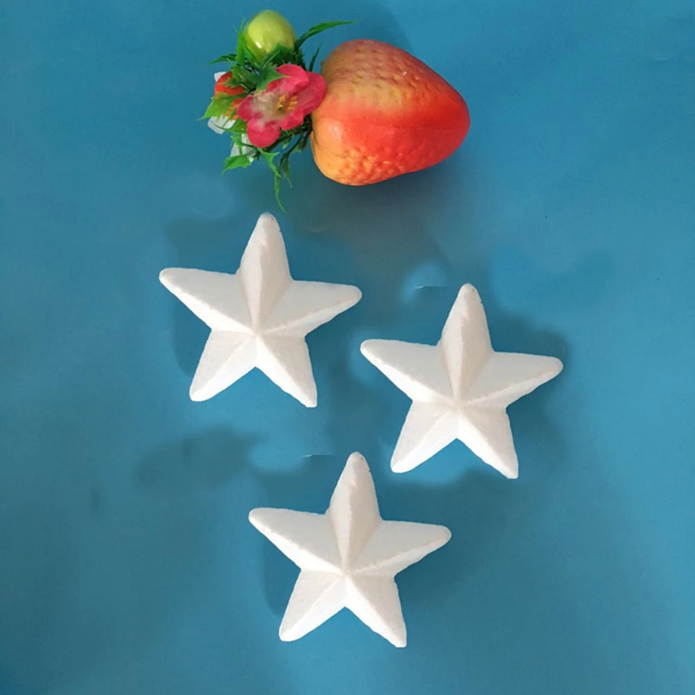 24 ชิ้น DIY Craft Star โฟมเครื่องประดับต้นคริสต์มาสความหนาแน่นสูงเรียบพื้นผิว Handmade Party อุปกรณ์ตกแต่ง Xmas