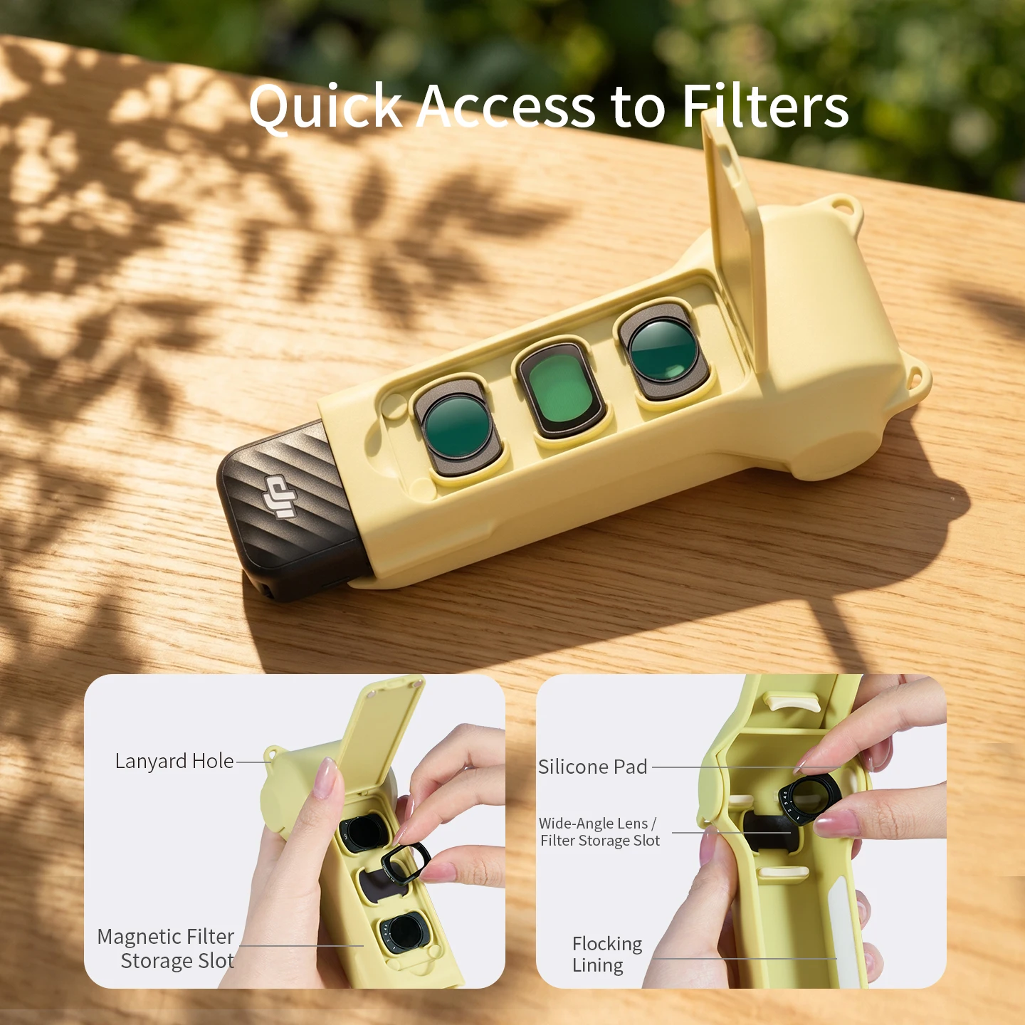 Selens Protective Trivel Case for DJI Osmo Pocket 3/4 Silicone Cover Gimbal Screen Protector Filter Slots Shell Vlog Accessory