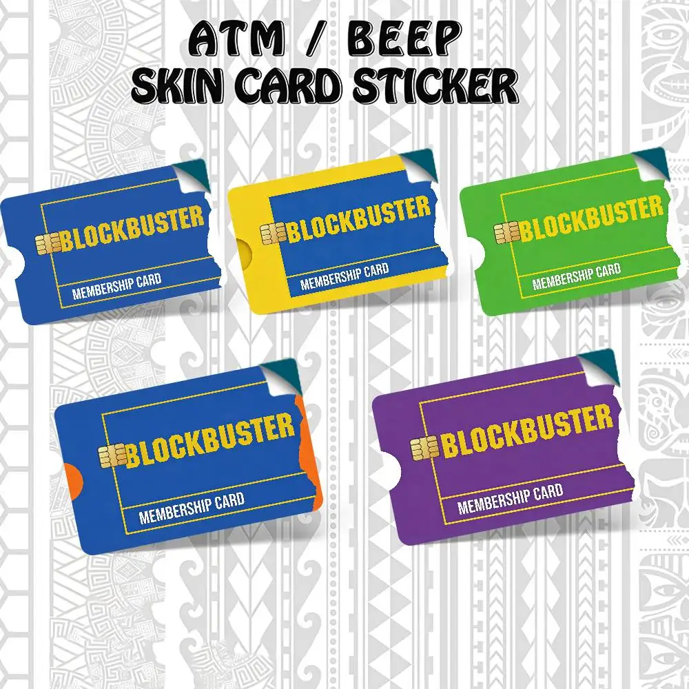 Blockbuster Bank Credit Cards Bus Pass Stickers Cool Decoration Waterproof 4PCS Card