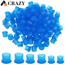1000/100pcs Blue Tattoo Ink Cups Disposable Tattoo Ink Caps with base Pigment Container Cap for PMU Tattoo Accessories