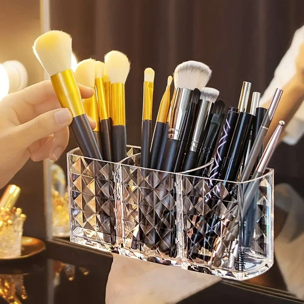 

New Clear Acrylic Makeup Brush Holder Desk Cosmetic Organiser Lipstick Storage Lipstick Storage Holder Hot Sale Storage Holder