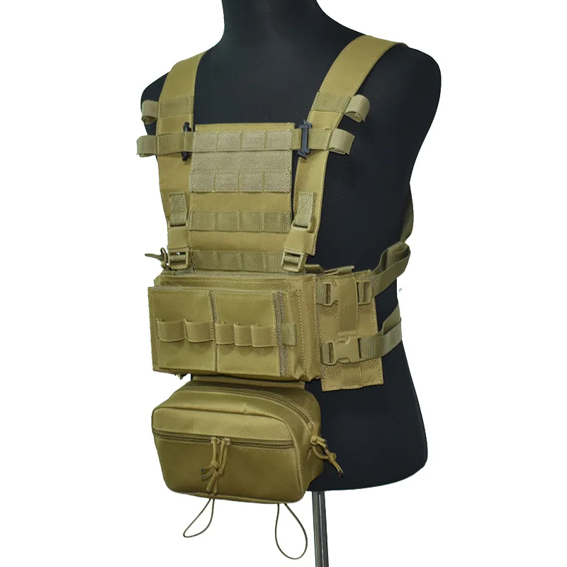 Imagem -04 - Combat Tactical Molle Vest com Magazine Pouch Mk3 Peito Rig Removível Caça Airsoft Paintball Gear ak 47 74