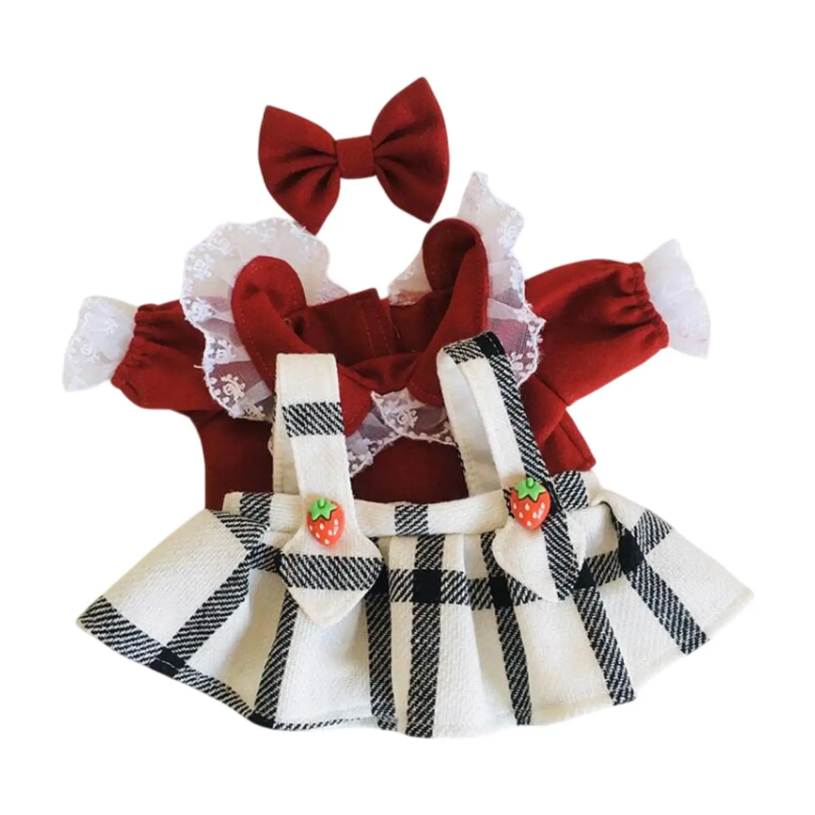 3x moda bonecas t camisa e saia arco acessório roupas artesanais para 38cm bonecas menino vestir-se menina bonecas presentes de halloween