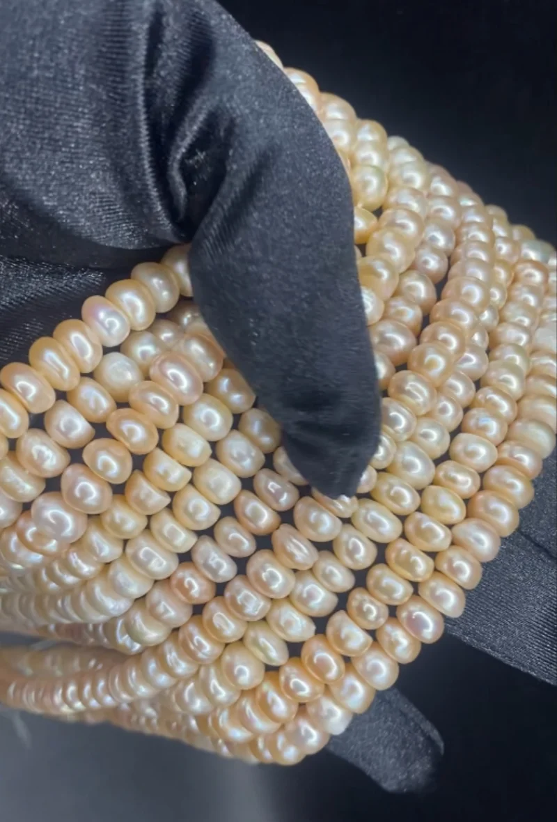 

AA Real Natural Freshwater Pearls Beads Button Shape Pearl Bead Loose Perles For DIY Craft Bracelet Necklace Jewelry Making
