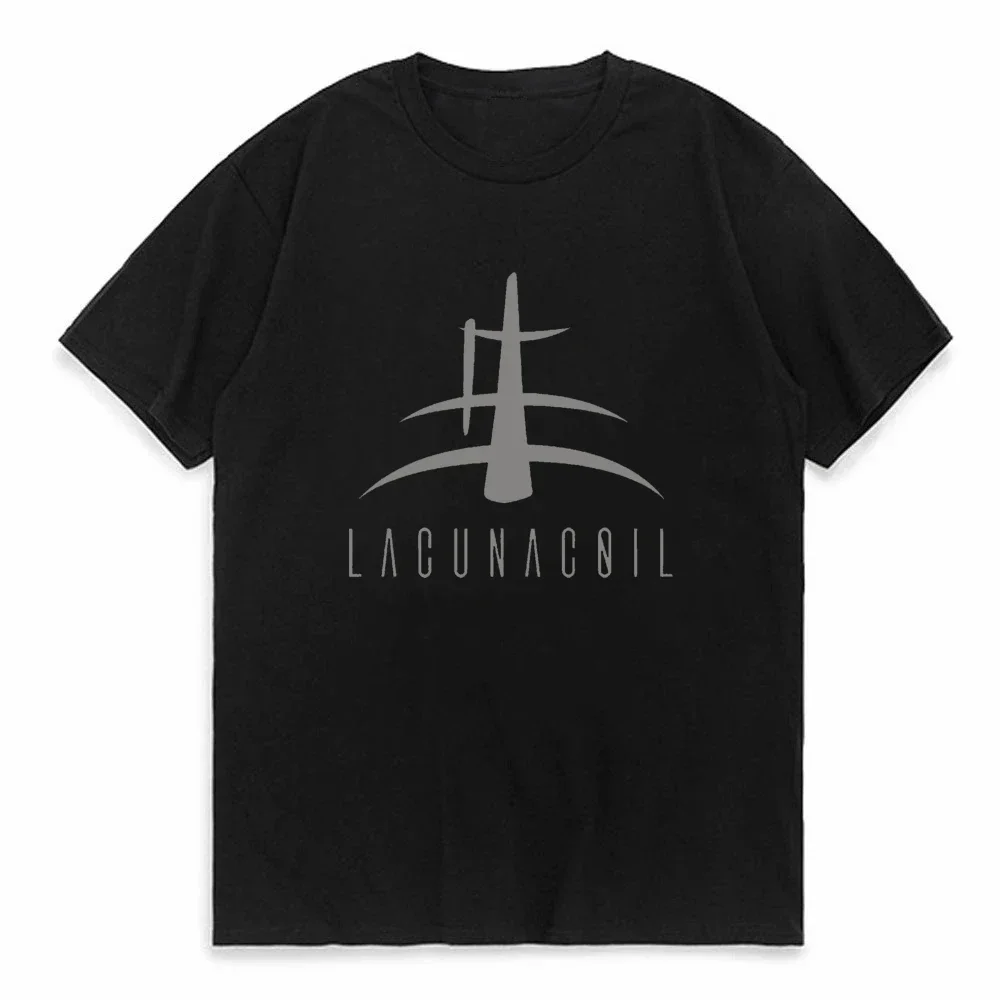 Camiseta de manga corta de algodón LACUNA COIL para hombre y mujer, ropa de moda para parejas, ropa de calle de verano