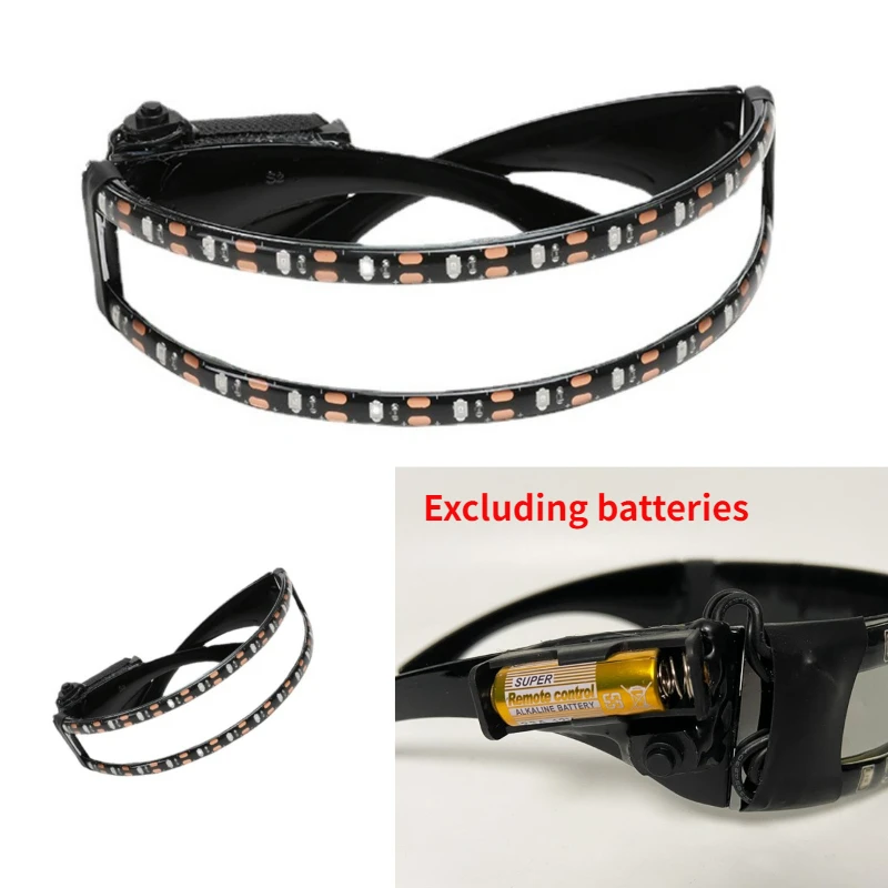 NEW LED Luminous Glasses with Bright LED Strip Light Material for Cosplay Party Bars Dances KTV Holiday Decor Performance Props