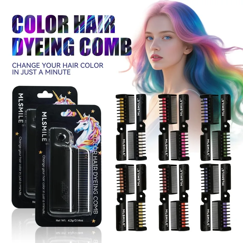 

12 Color Colorful Hair Dye Wand Hairs Comb Disposable Folding Hair Dye Comb Dye Hairs Hairs Brush Women Barber Accessories