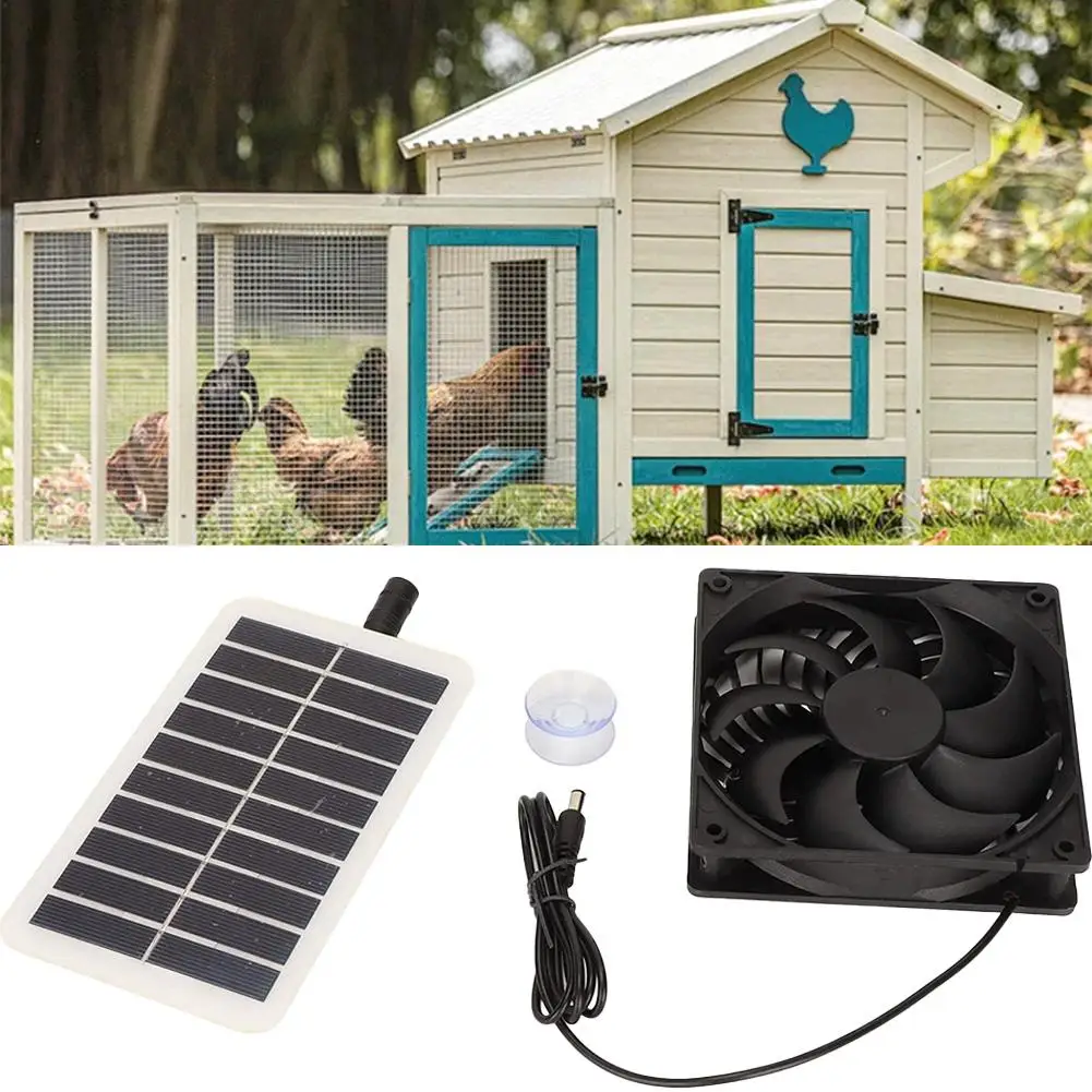 Extractor de aire Solar de 2W, ventilador de alta velocidad, ahorro de energía, diseño antimosquitos, cocina, baño, gallinero de pollo/canero