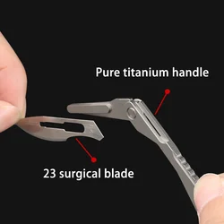 NEW Titanium Alloy EDC Folding Scalpel Medical Folding Knife EDC Outdoor Unpacking Pocket Knife with 10pcs Replaceable Blades