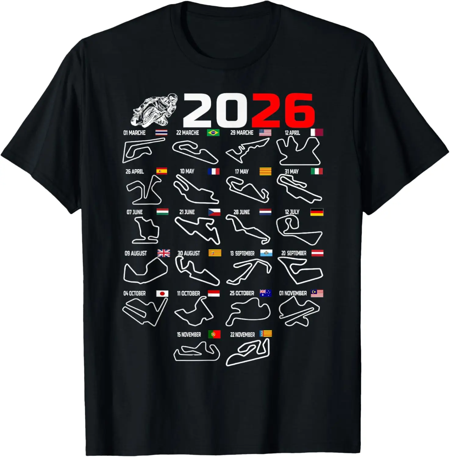 Sport Motorcycle Sportbike Moto 2026 Gp Racing T-Shirt 100% Cotton Trendy Y2K Short-Sleeve Tee-Soft, Quick-Drying,