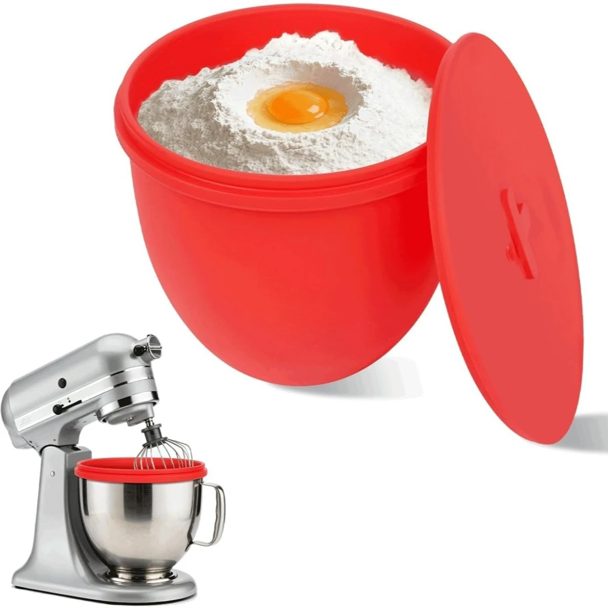 Kitchen Aid Baking Lid - 실리콘 믹서 볼 라이너(뚜껑 포함) 스탠드