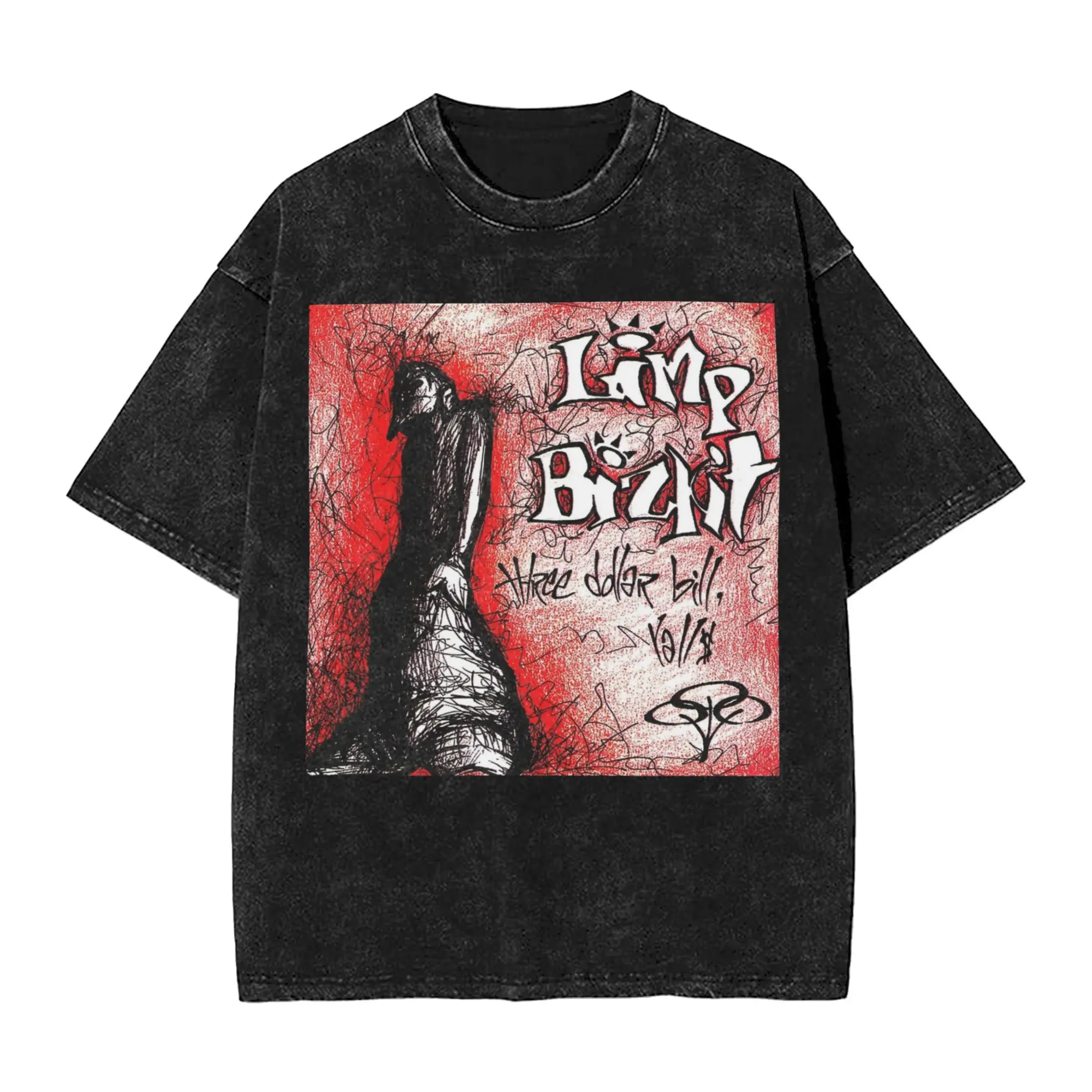 

Three Dollar Bill Yall Limp Bizkit Washed Футболка Уличная одежда Хип-хоп Винтажная футболка Футболки Мужчины Женщины Хлопок High Street с принтом