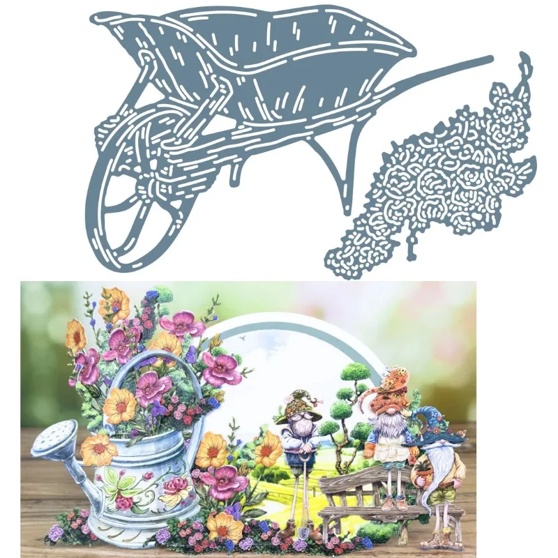 Herzliche Blumen-Gießkanne Stanzformen Scrapbook Tagebuch Dekoration Schablone Prägevorlage DIY Grußkarte Handgemacht