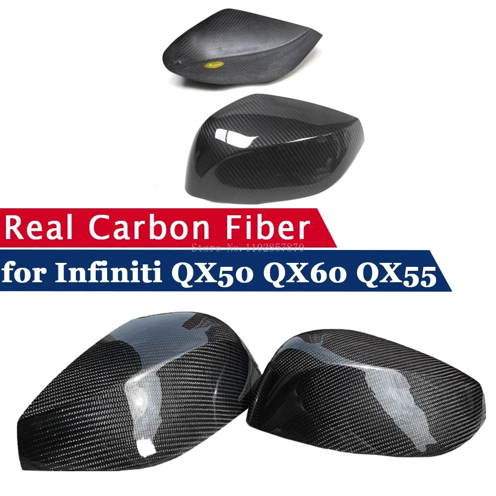 

Rearview Mirror Cover for Infiniti QX50 QX60 2016-2022 QX55 2021-2023 Real Carbon Fiber Side Mirror Shells Frame Case Caps