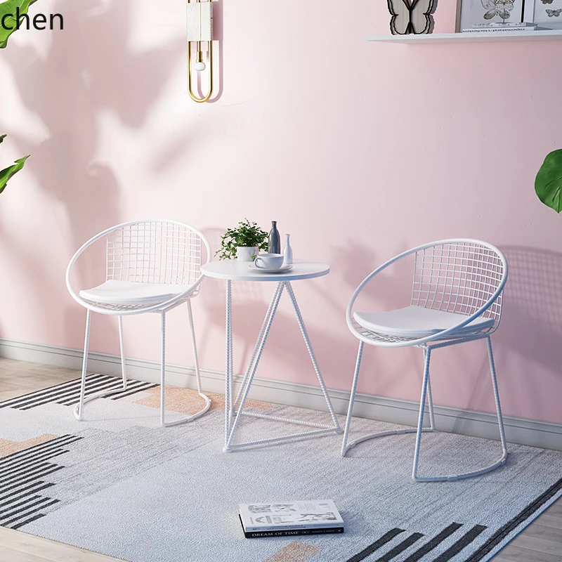 CZ Creative Modern Home Iron Dining Chair casual Desk Chair Balcony Coffee Desk Chair