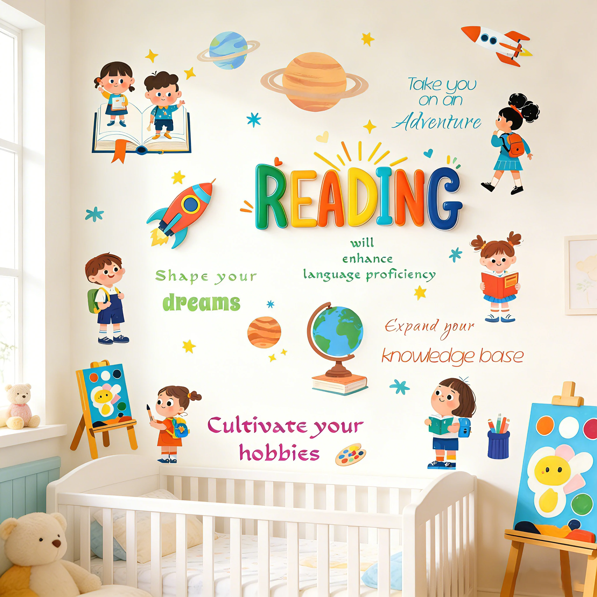 Adesivos de Parede de Personag - Kids Education Nursery avaliação e preço