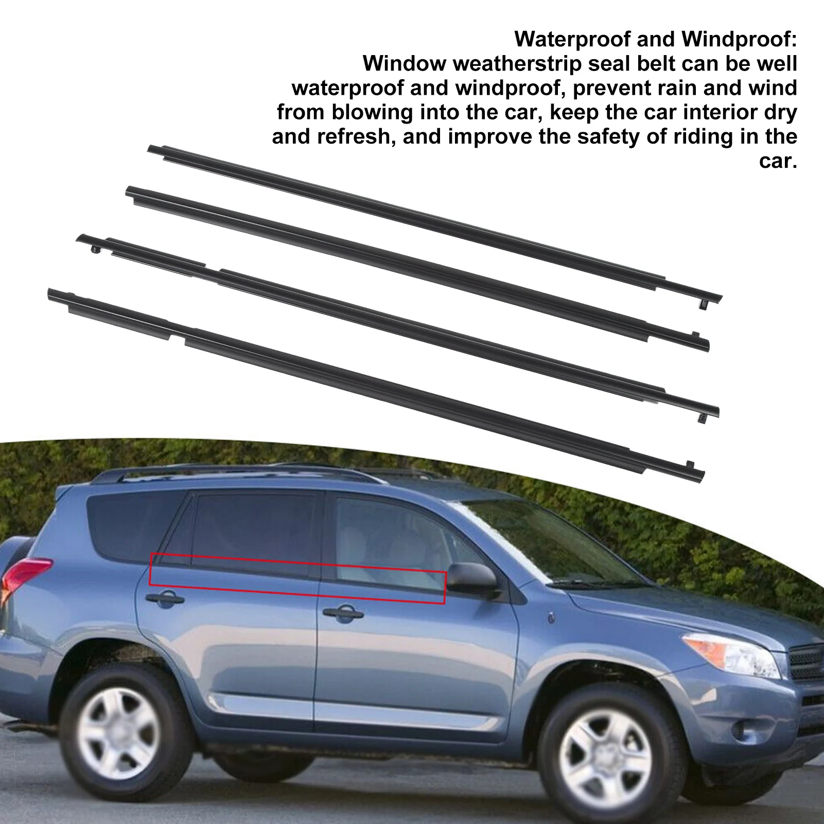 

Комплект ремней для уплотнителя окон 75720 42030, черный водонепроницаемый прочный комплект ремней для уплотнителя окон для отделки уплотнителя окон