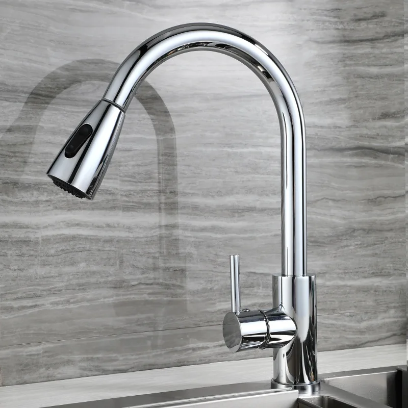 304 Stainless Steel Drawer Faucet Kitchen Sink Hot&Cold Mixer Water Tap