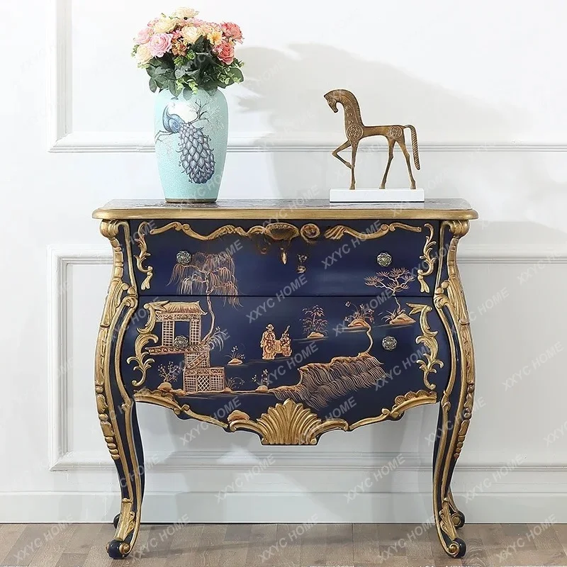 XX L foyer entrance cabinet Neoclassical storage decorative cabinet  American painted storage cabinet