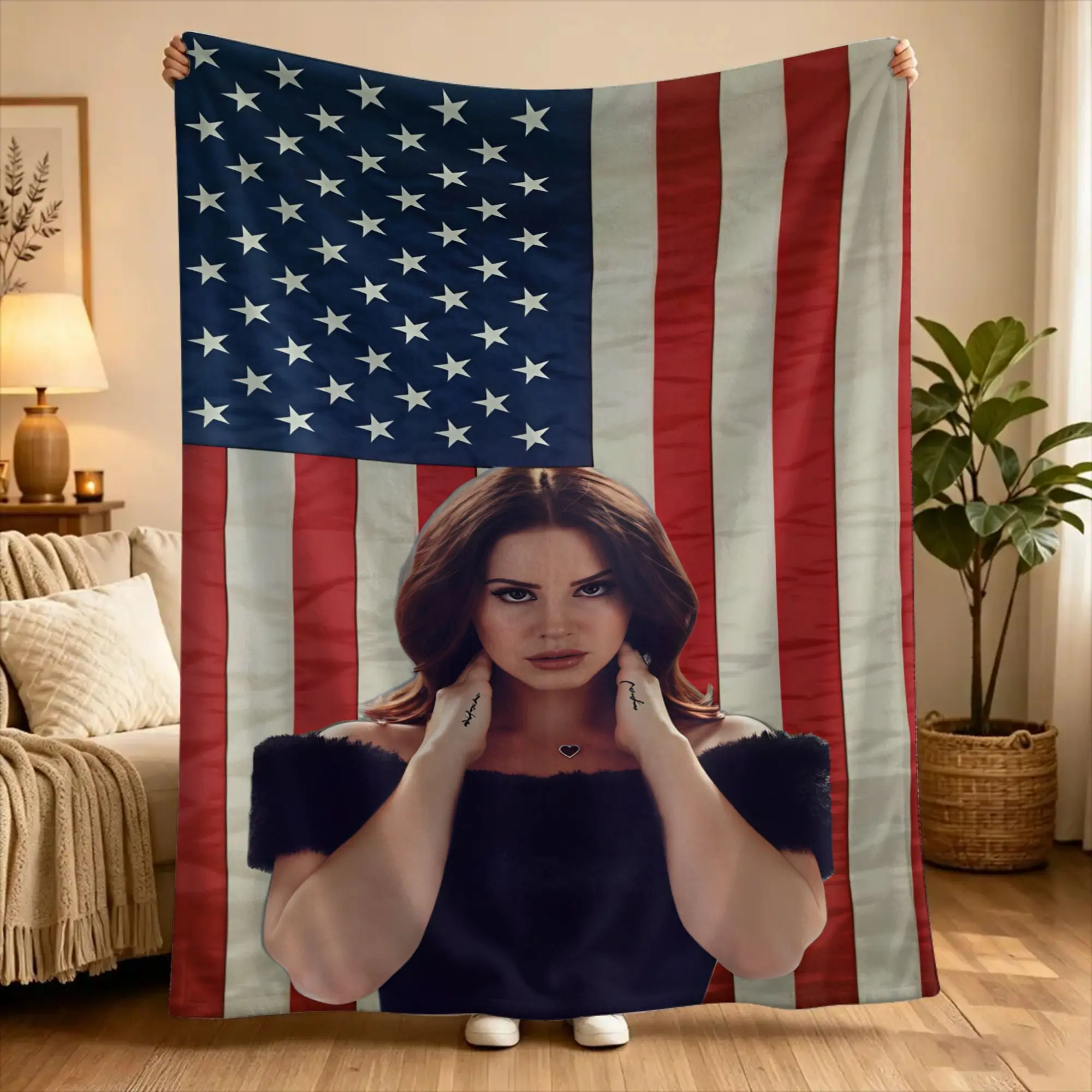Lana Del Rey Singer Lizzy Grant  Blanket Quality Warm  Throw Blanket Winter Picnic Outdoor Funny Bedspread