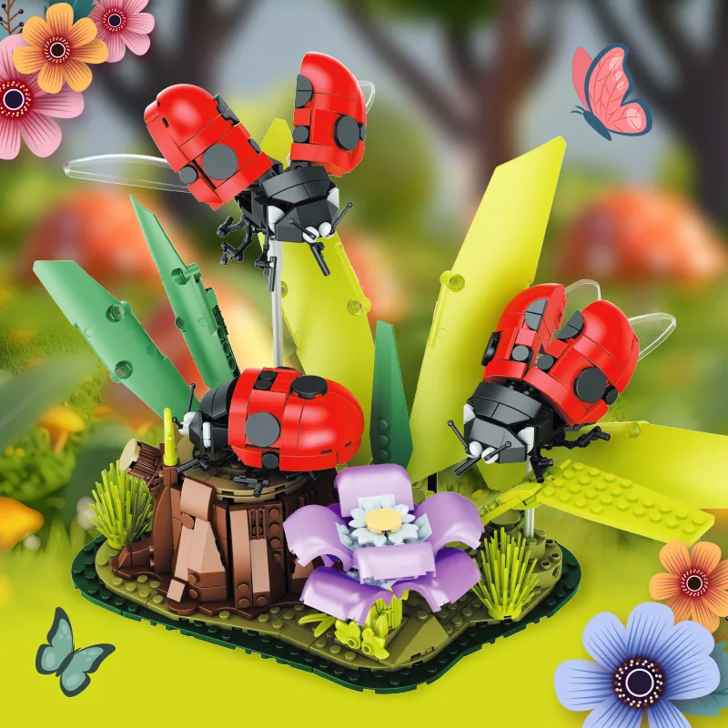 

DIY Building Blocks Mantis Model Insect Toy Creative Desktop Decor Bricks for Kids Adults