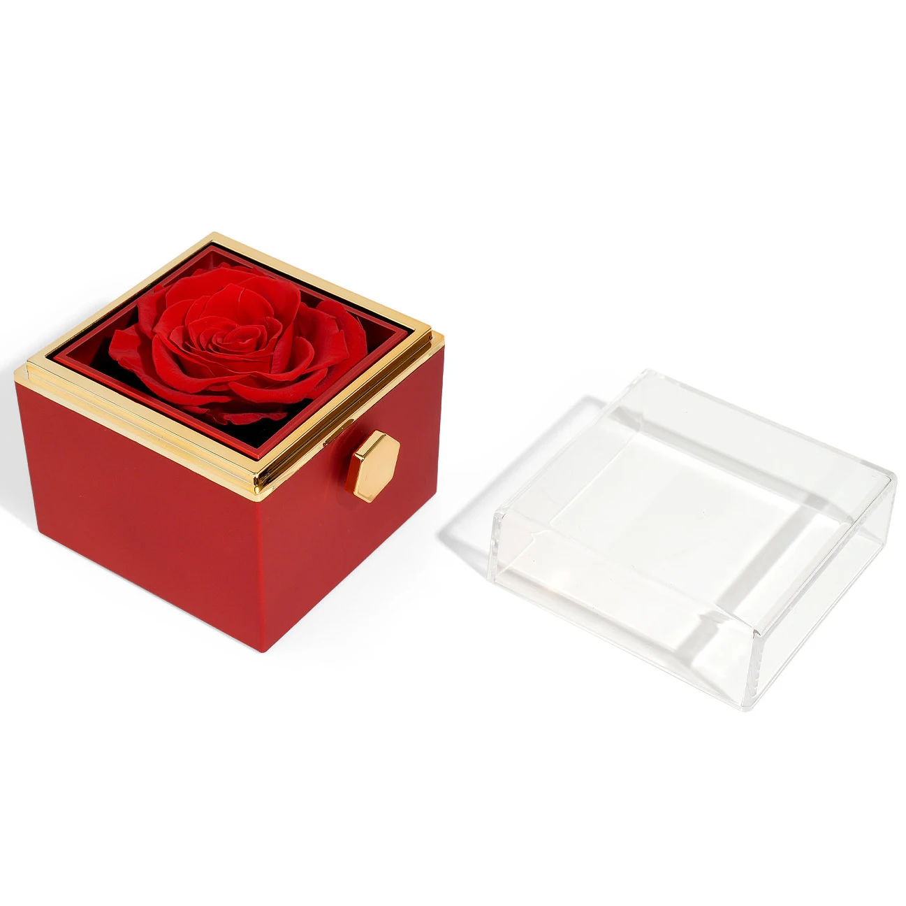 Custom Double Heart engraved Name Steel Necklace Eternal Rose box for Women Creative Surprise Confession Proposal Gifts - Image 5