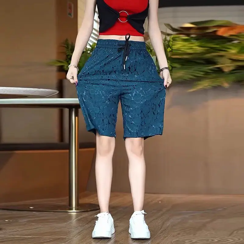 Men's Summer Thin Ice Silk Shorts 2026 New Fashion Versatile Embroidered Five-Part Comfortable Breathable for Work City Walk