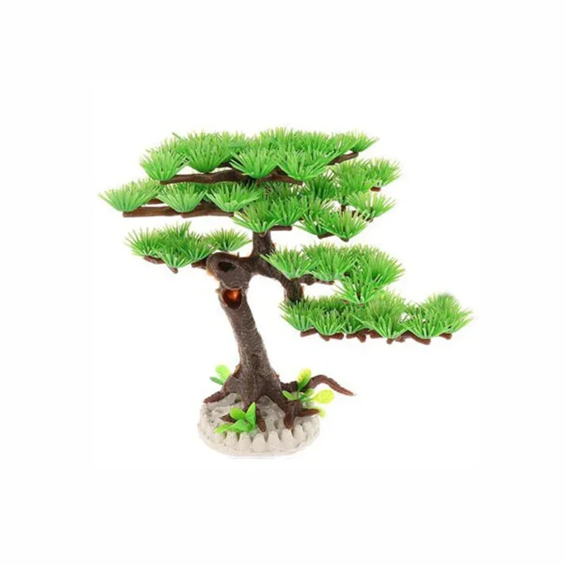 Simulation Pine Tree Plastic Underwater Bonsai Decoration Ornaments Aquarium Fish Tank Landscaping Product Artificial 1 Pcs