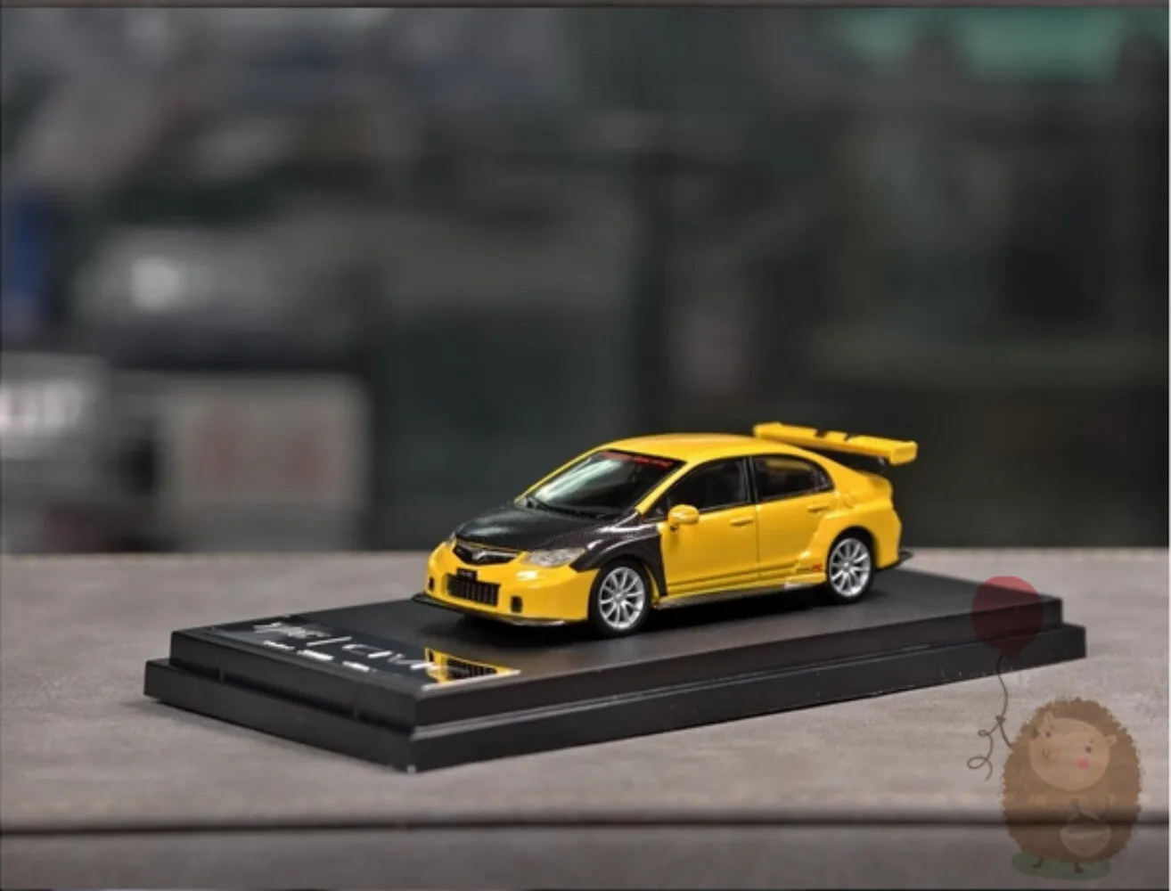 

Модель автомобиля Honda Civic Type R FD2 из литого сплава, масштаб 1/64, TPC, желтая, для коллекции/подарка