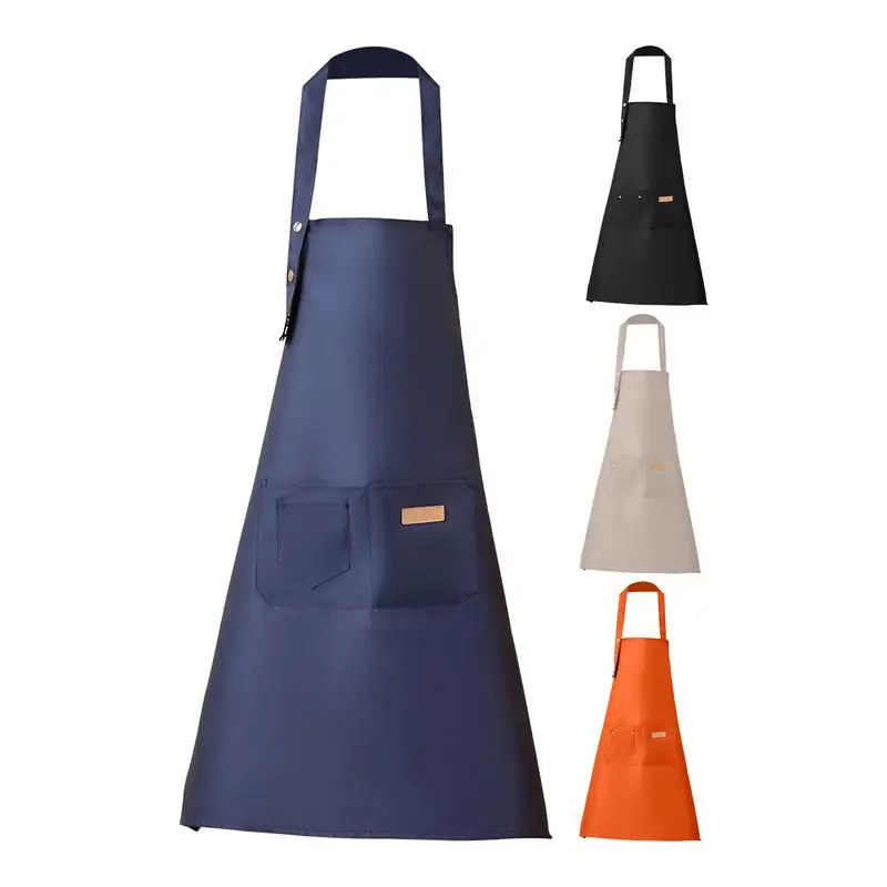 new Shop Aprons for Men apron with pockets waitress professional Bib apron with 2 pockets cooking and kitchen cooking aprons