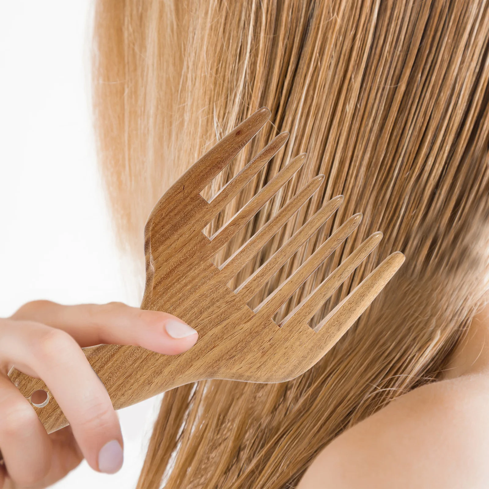 

Green Sandalwood Natural Wooden Hair Comb Wide Tooth Solid Hardwood Pocket Comb For Massage Detangling Smooth Aromatic