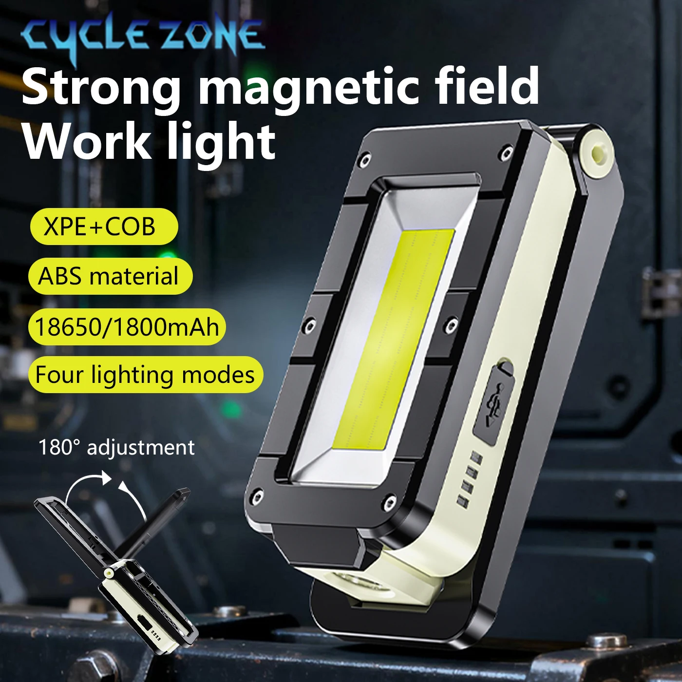 

COB Магнитный рабочий фонарь Регулируемый складной сильный светодиодный прожектор Фонарик Открытый аварийный фонарь для палатки для кемпинга с крючком