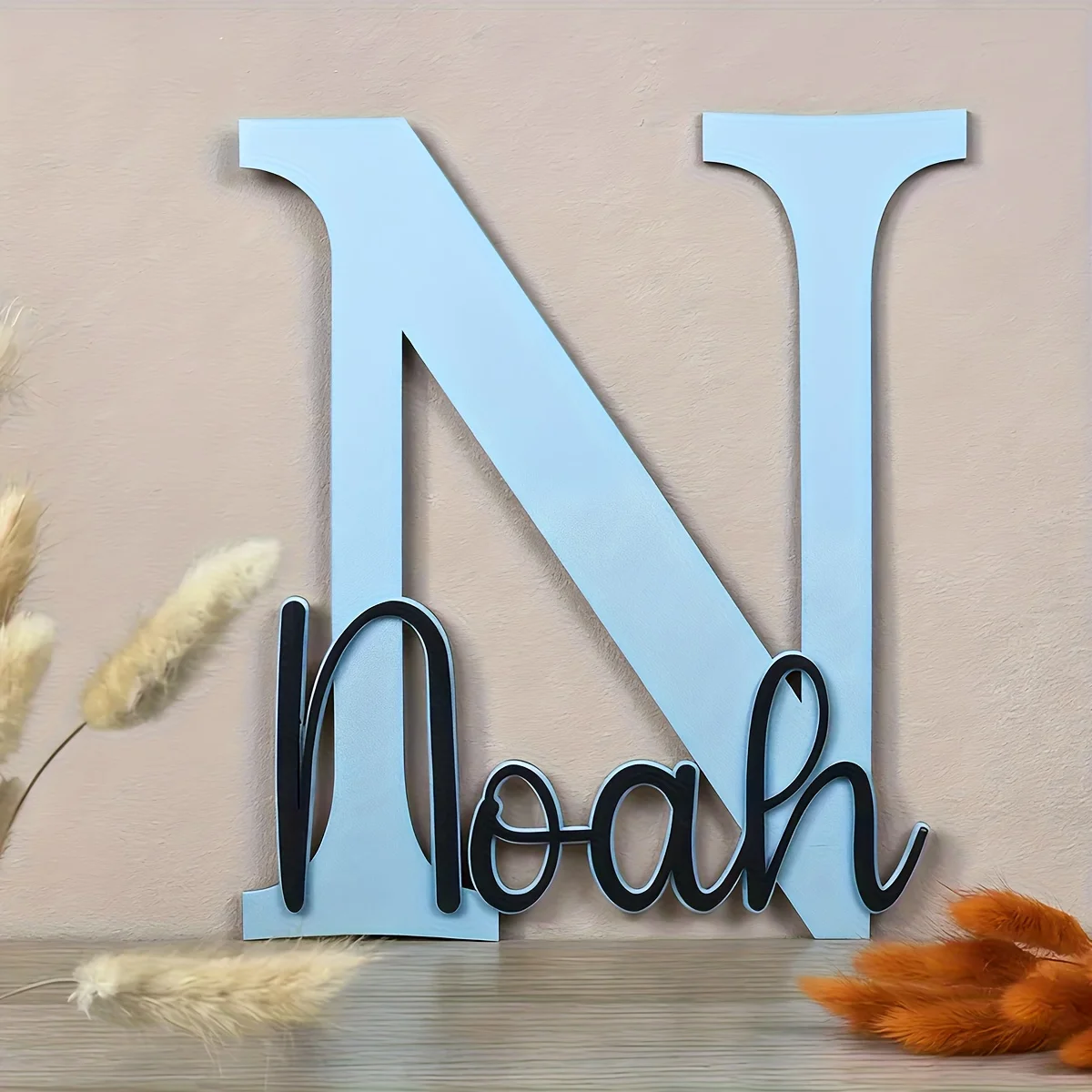 Namensschild für Kinderzimmer aus Holz - Personalisiertes Türschild mit Namen - Geschenk zur Geburt, Babyzimmer, Taufe, Wanddekoration