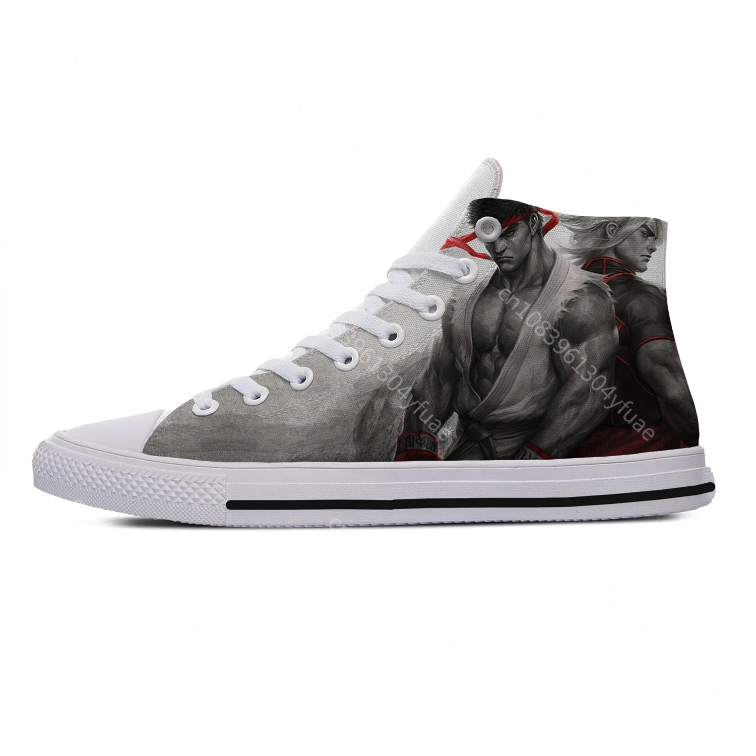 Game Street Fighters Graphic High Top Sneakers High Quality Mens Womens Teenager Canvas Sneaker Casual Couple Shoes Custom Shoe