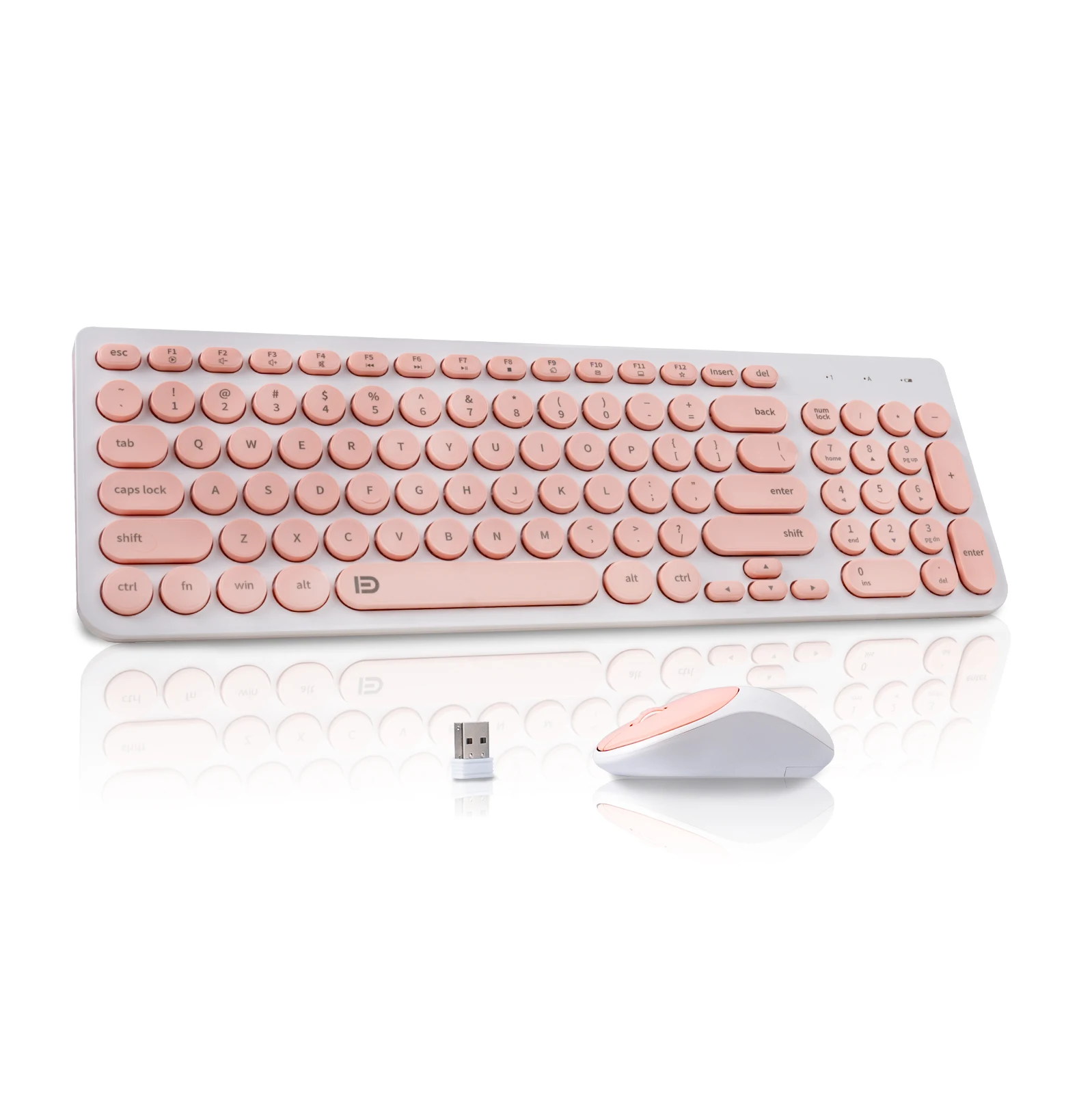 2.4G Wireless Keyboard Mouse Set Keyboard & 1500DPI Ergonomic Mouse ,1 USB Receiver , Auto Sleep for PC/Laptop/Windows/Mac