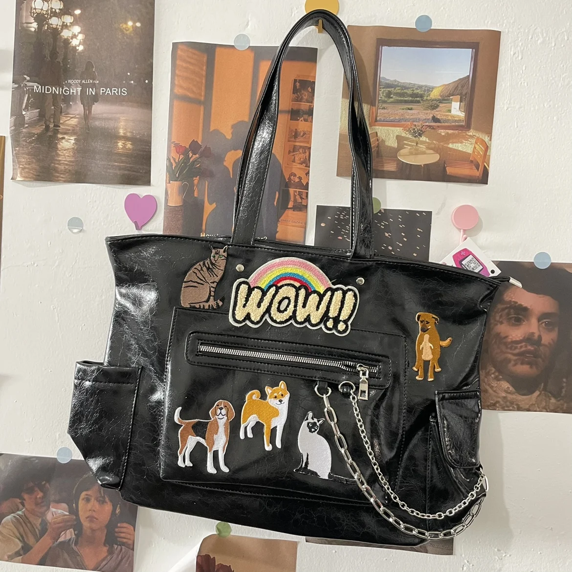 

Cute Dog Large Capacity Handbag Student Commuter Shoulder Bag Trendy Fashion Computer Bag Purses and Handbags Bolsos Vintage