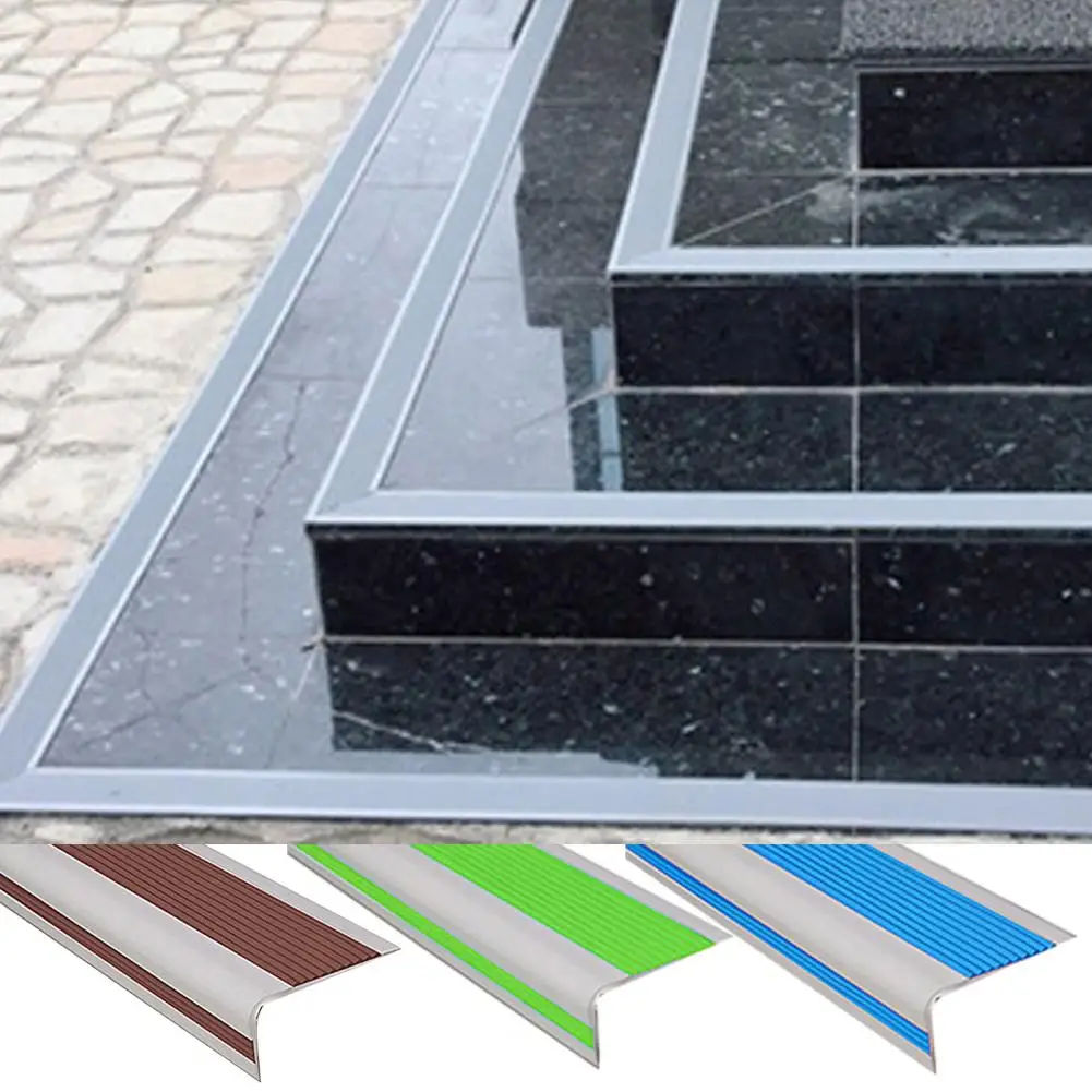 100/200cm Stair Safety Strip Self-Adhesive Stair Edge Protector Non-Slip Stair Edge Stripe Indoor Outdoor PVC Anti-slip Strip