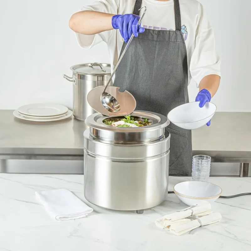 سخان طعام على سطح الطاولة كوارت، 1 سخان حساء كهربائي - إدراج وعاء قابل للفصل، مقبض التحكم في درجة الحرارة، #5