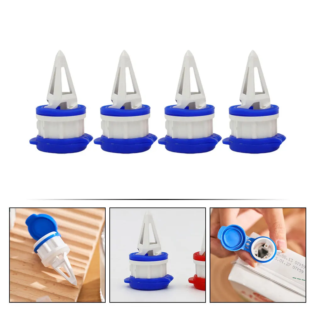 

4pcs Box Drinks Diverter Reusable Beverage Changeover Caps For Home Kitchen Party Juice Spout Pourer Kitchen Gadget Drink