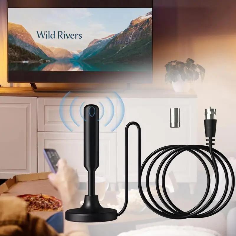 เสาอากาศทีวีในร่มเสาอากาศกลางแจ้งแบบไม่มีแม่เหล็กแบบพกพาสมาร์ททีวีเสาอากาศเสาอากาศ Booster พร้อมการรับสัญญาณที่เพิ่มขึ้นสําหรับในร่มส่วนใหญ่