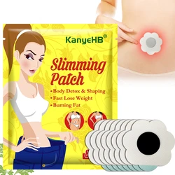 8Pcs=1Bag Body Shaping Slimming Stickers Waist Losing Weight Detox Navel Slim Herbal Patches Burning Fat Slimming Product W012